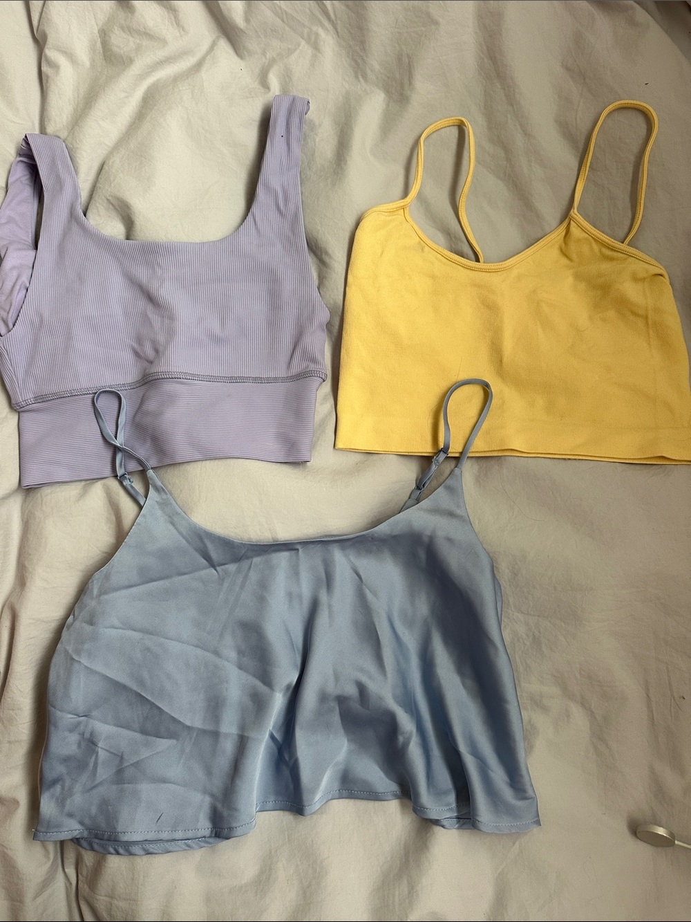 Cotton On Yellow, Lavender & Light Blue Tank Top Trio